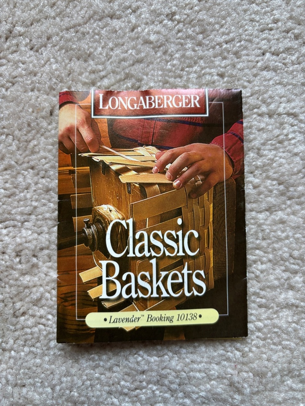 Longaberger Lavender Mini Booking Basket with Yellow Vine Liner and Protector - Picture 8 of 8